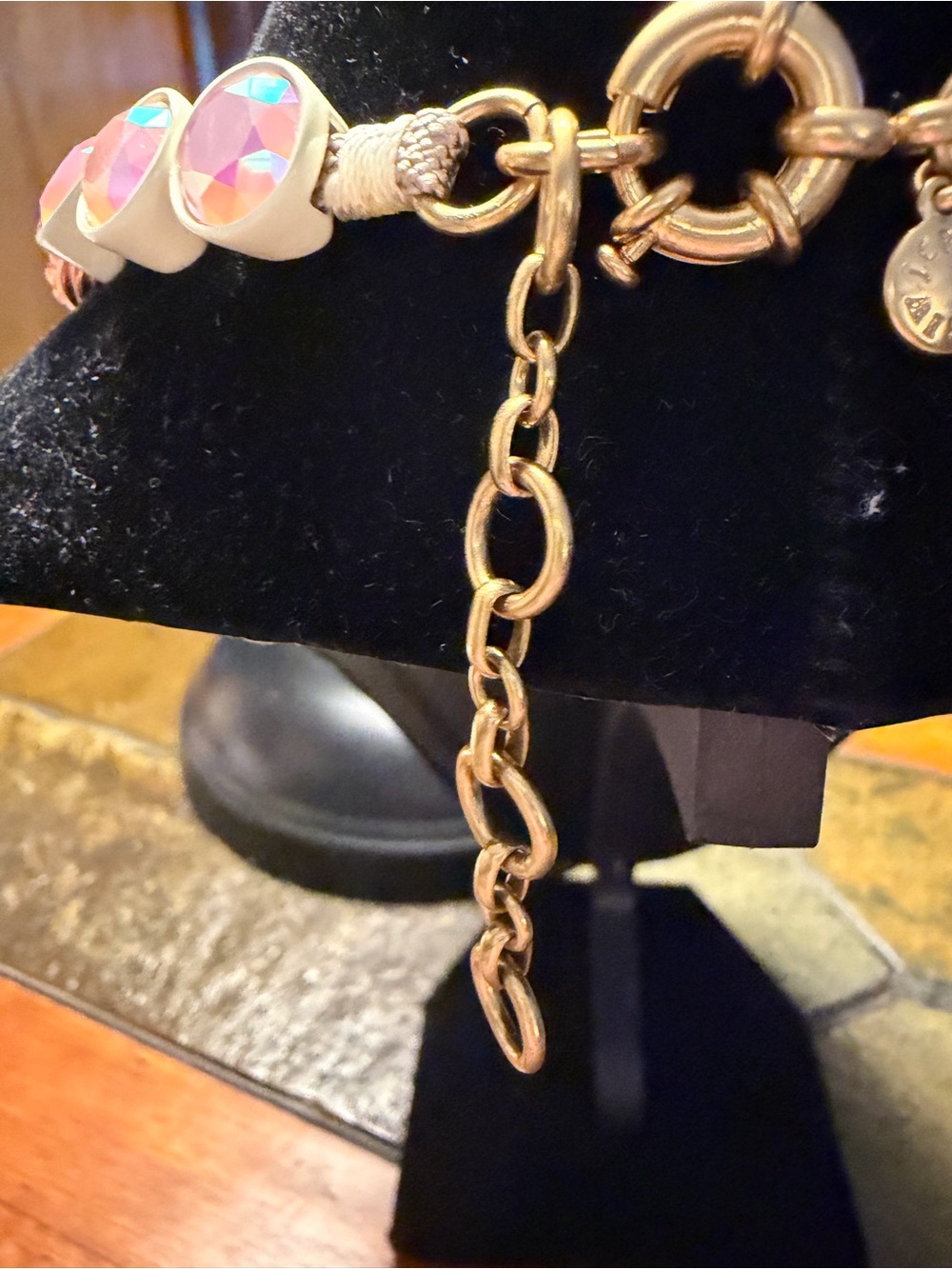 NWOT J. Crew Floral Statement Necklace - Cream, Peach & Pink - Picture 3 of 3
